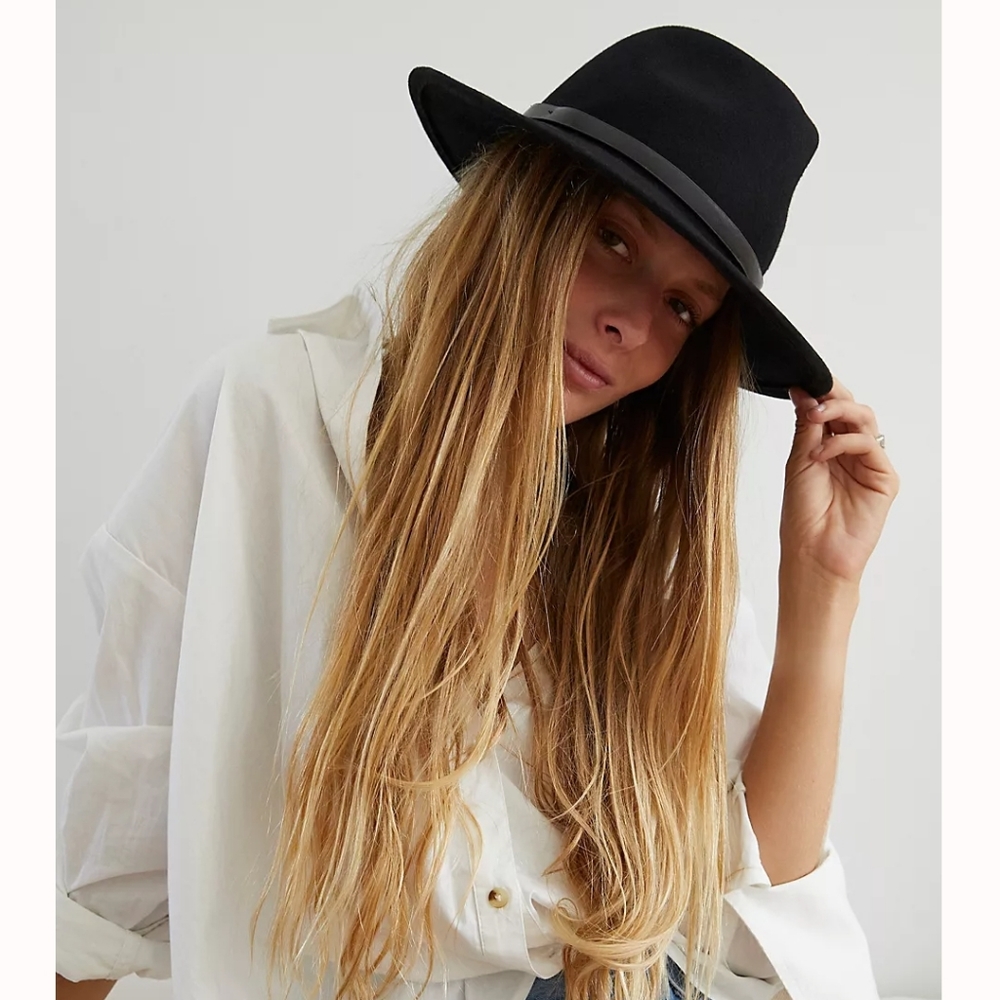 Free People Wythe Leather Band Hat